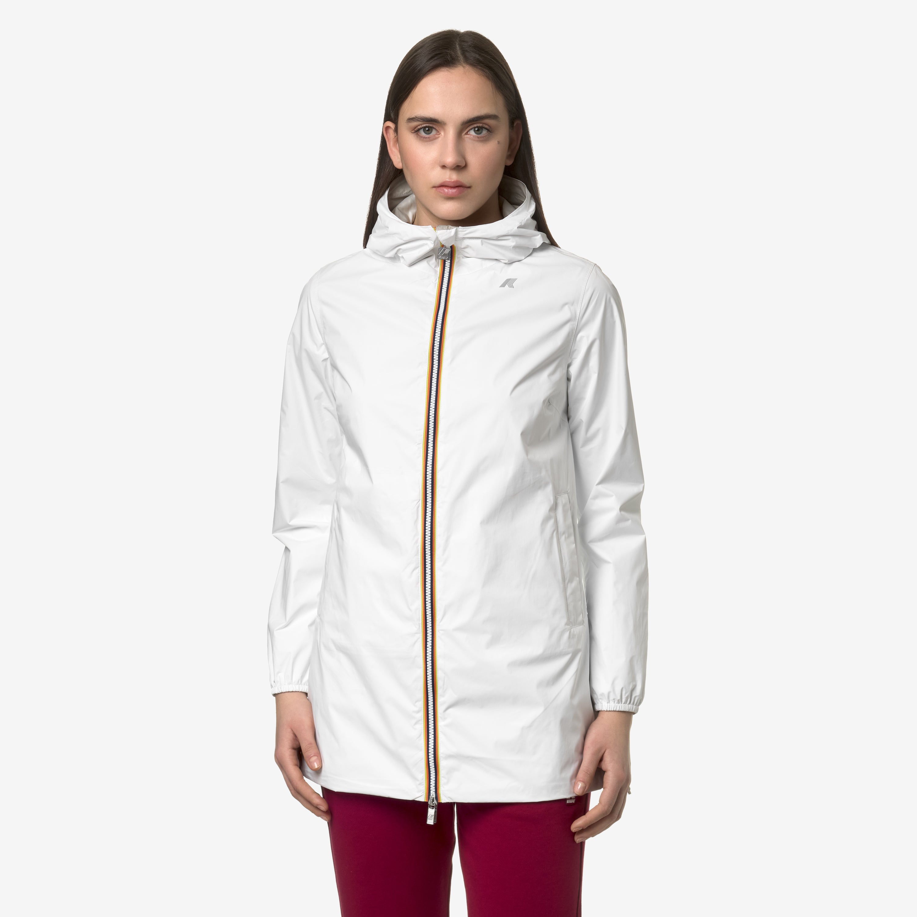 K-Way Giubbetto in Nylon Sophie Eco Plus Reversibile Donna Bianco e Beige