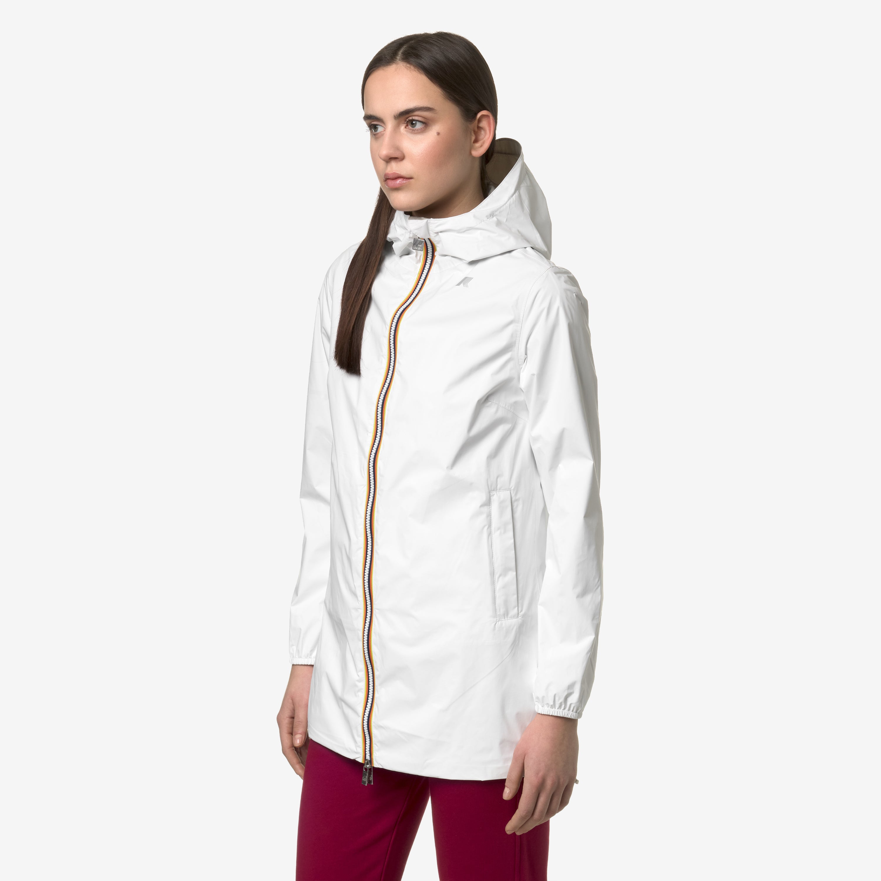 K-Way Giubbetto in Nylon Sophie Eco Plus Reversibile Donna Bianco e Beige