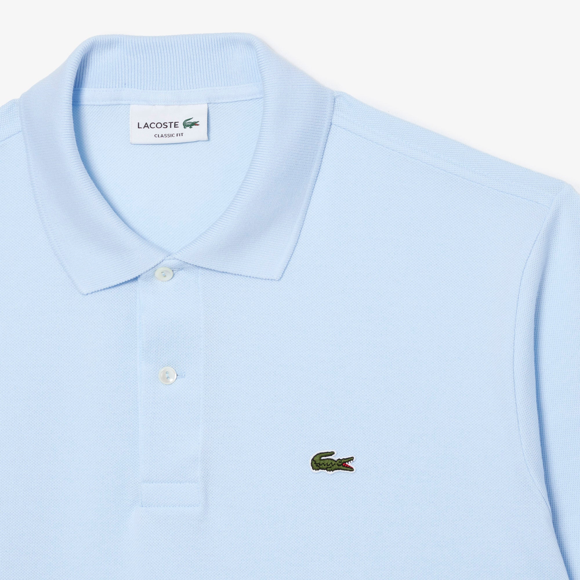 Lacoste Polo Manica Corta in Cotone L 12.12 Uomo Blu Chiaro