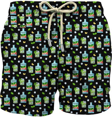 MC2 Saint Barth Costume Mare in Tessuto Leggero Uomo Lighting Portofino Basil Mash Nero