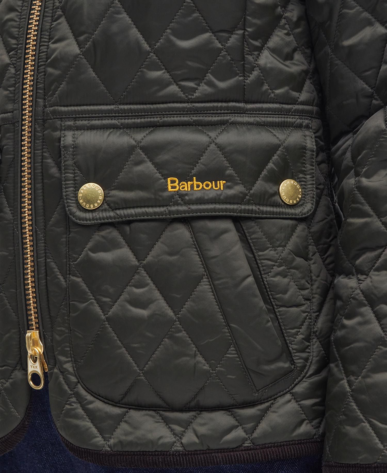 Barbour Giacca Trapuntata Fitted Beadnell Quilt Verde Oliva