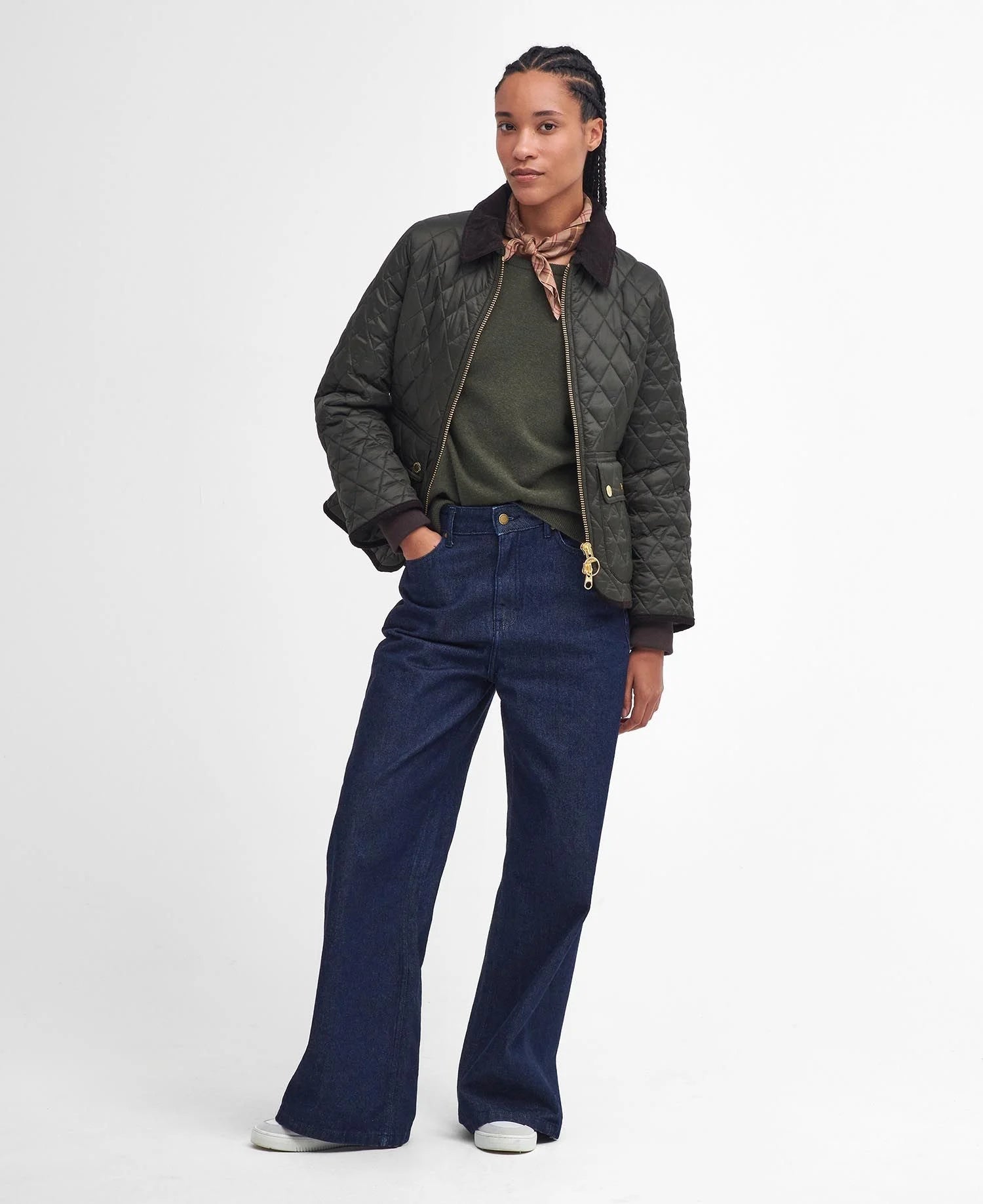 Barbour Giacca Trapuntata Fitted Beadnell Quilt Verde Oliva