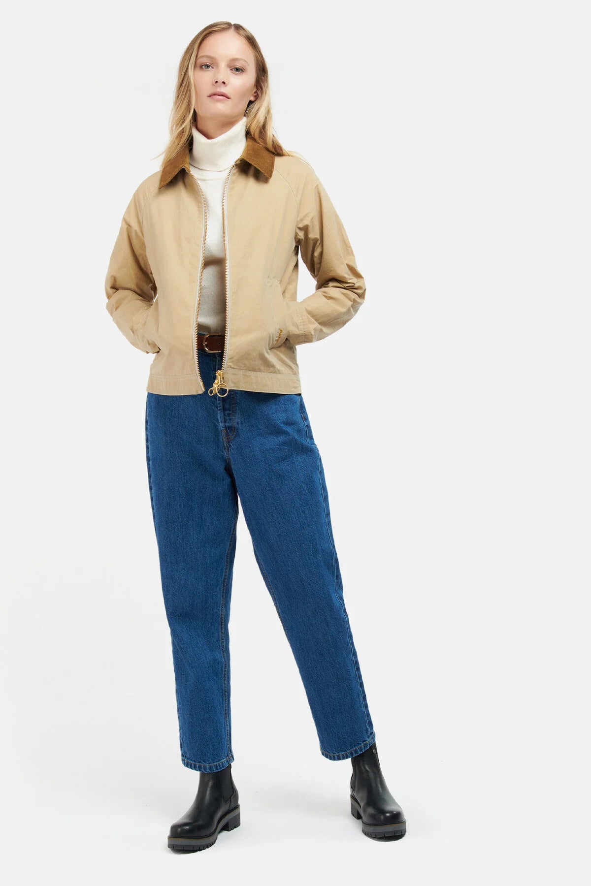 Barbour Giacca in Cotone Campbell Donna Beige