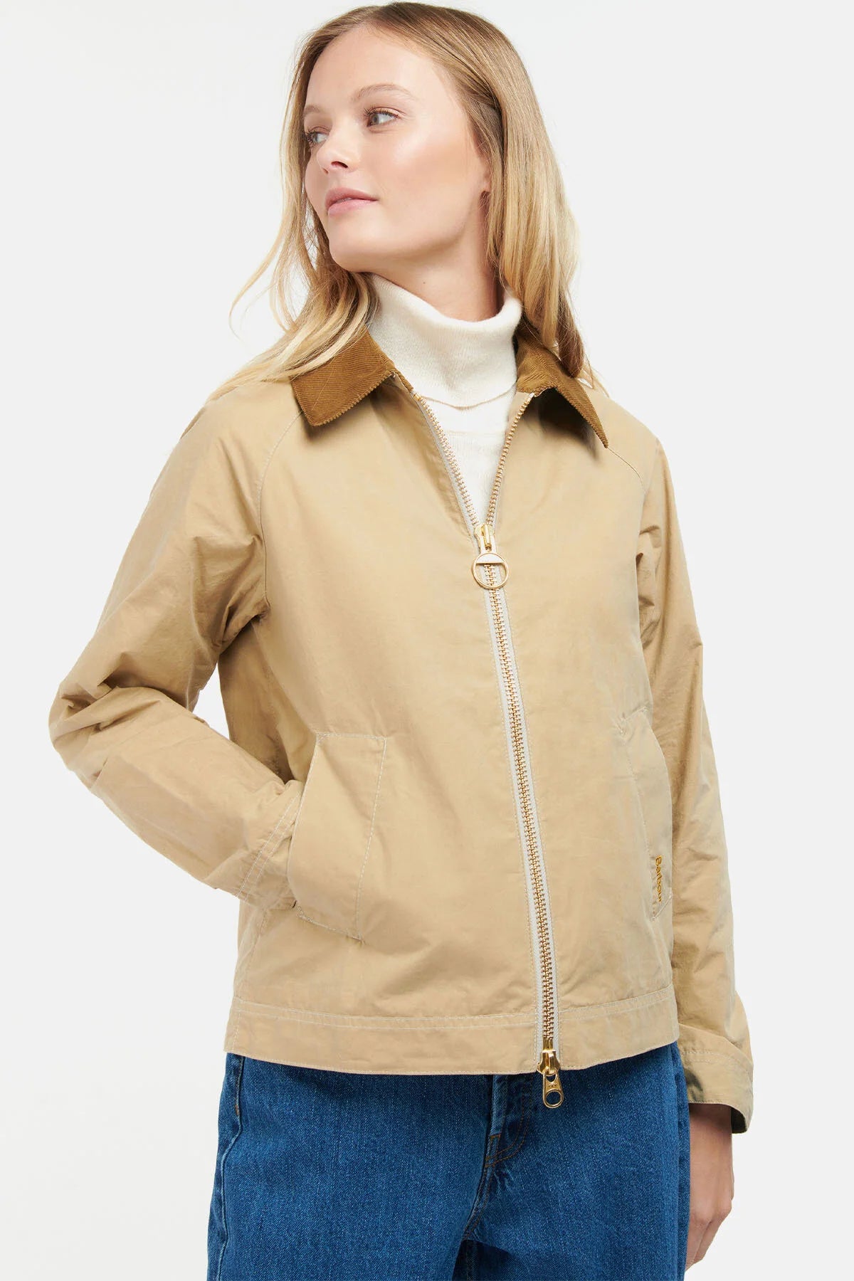 Barbour Giacca in Cotone Campbell Donna Beige