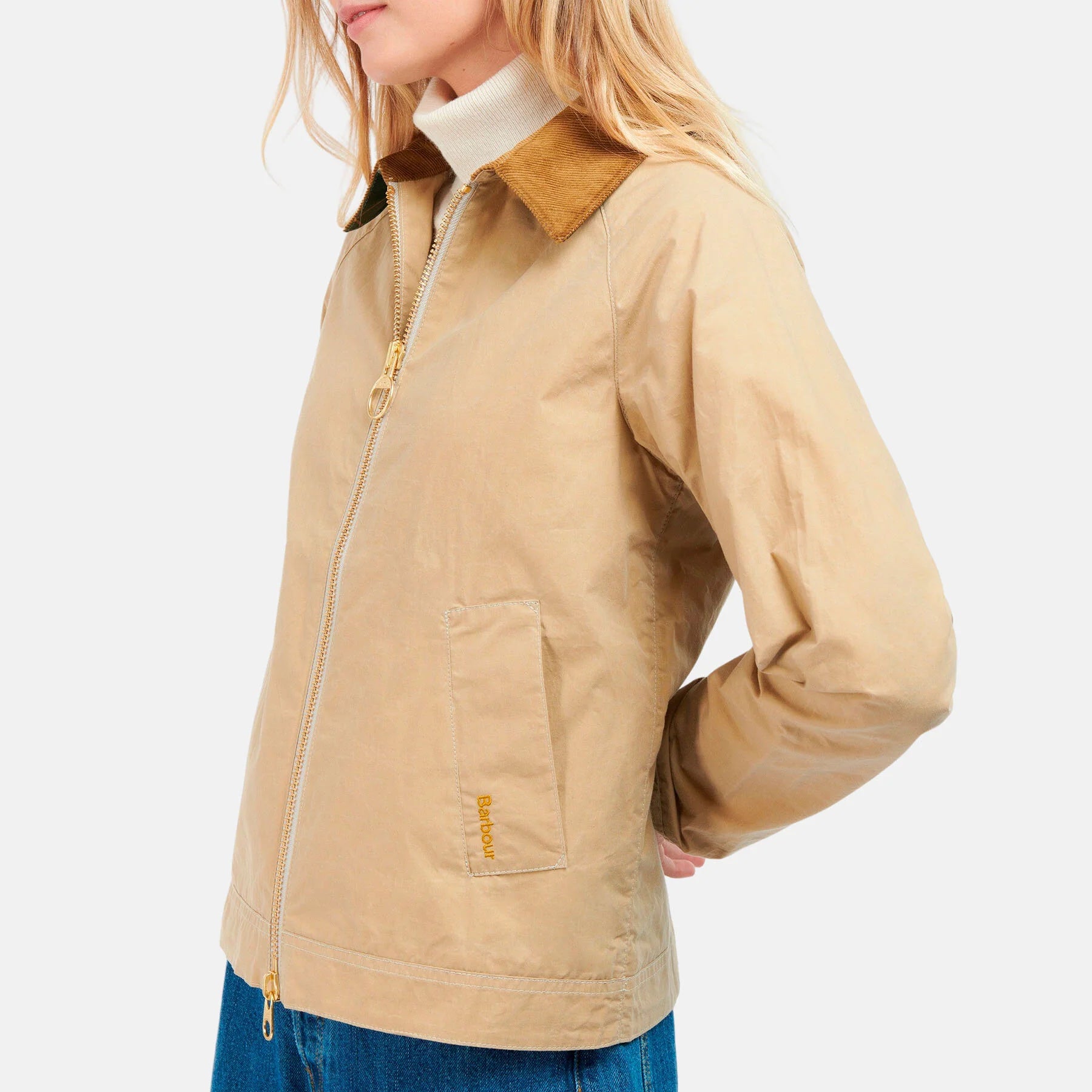 Barbour Giacca in Cotone Campbell Donna Beige