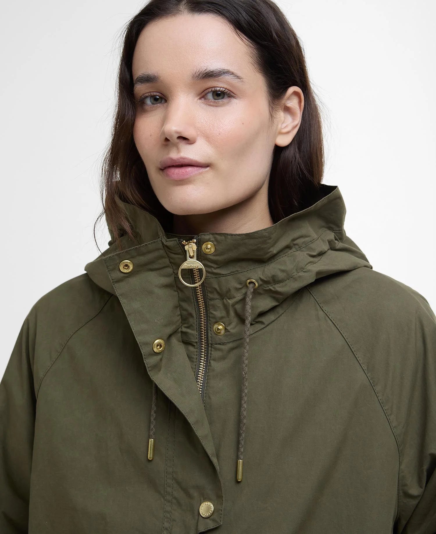Barbour Giacca Antipioggia Donna Hayley Verde e Marrone