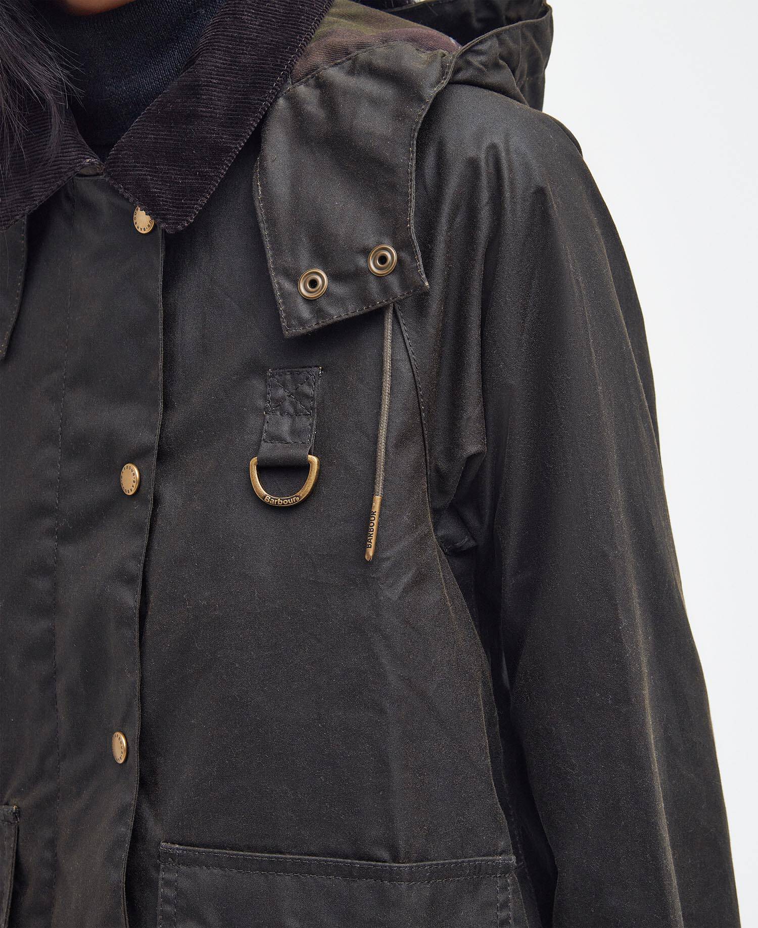 Barbour Giacca in Cotone Cerato Avon Wax Donna Olive Classic