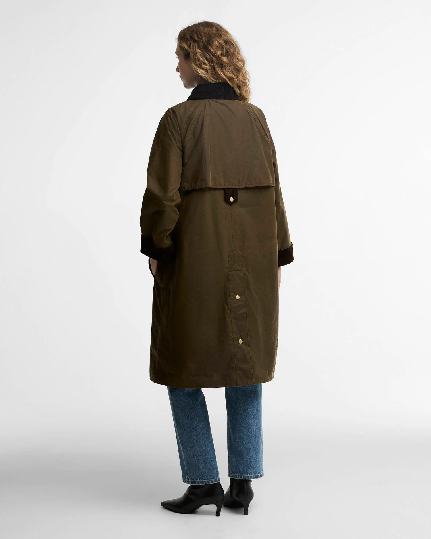 Barbour Giacca Cerata Lunga Kirklees Donna Beach Ancient