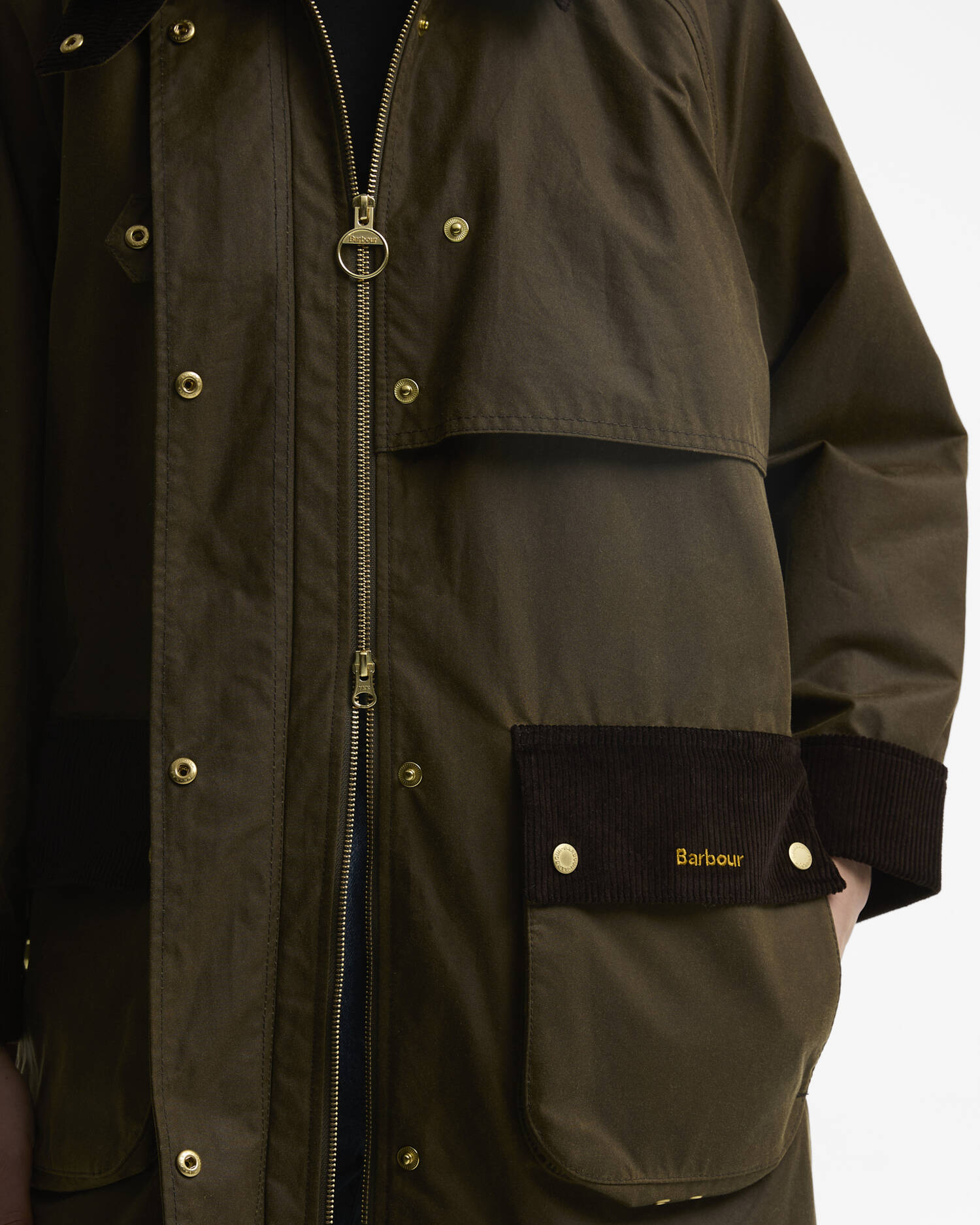 Barbour Giacca Cerata Lunga Kirklees Donna Beach Ancient