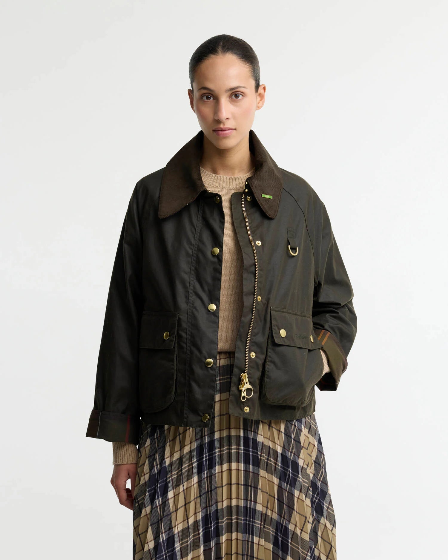 Barbour Giacca Cerata Modern Spey Donna Olive Classic