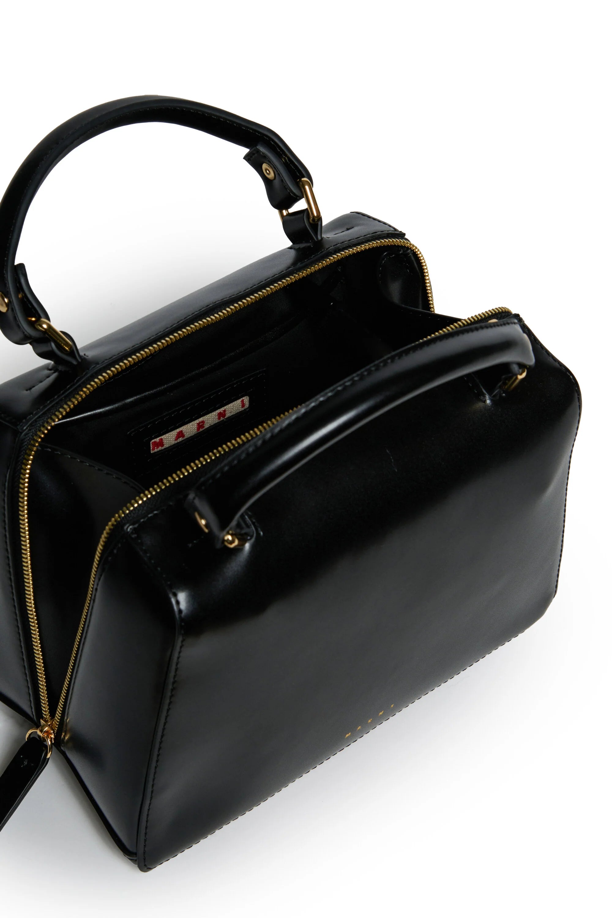 Marni Borsa School Bag In Tessutp Spalmato Nero