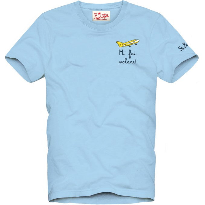 MC2 Saint Barth T-Shirt Portofino Fai Volare Uomo Celeste