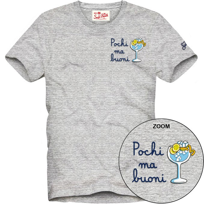 Mc2 Saint Barth T-Shirt in Cotone Portofino Uomo Pochi Buoni Grigio Chiaro