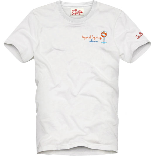 MC2 Saint Barth T-Shirt in Cotone Spritz Please Uomo Bianco