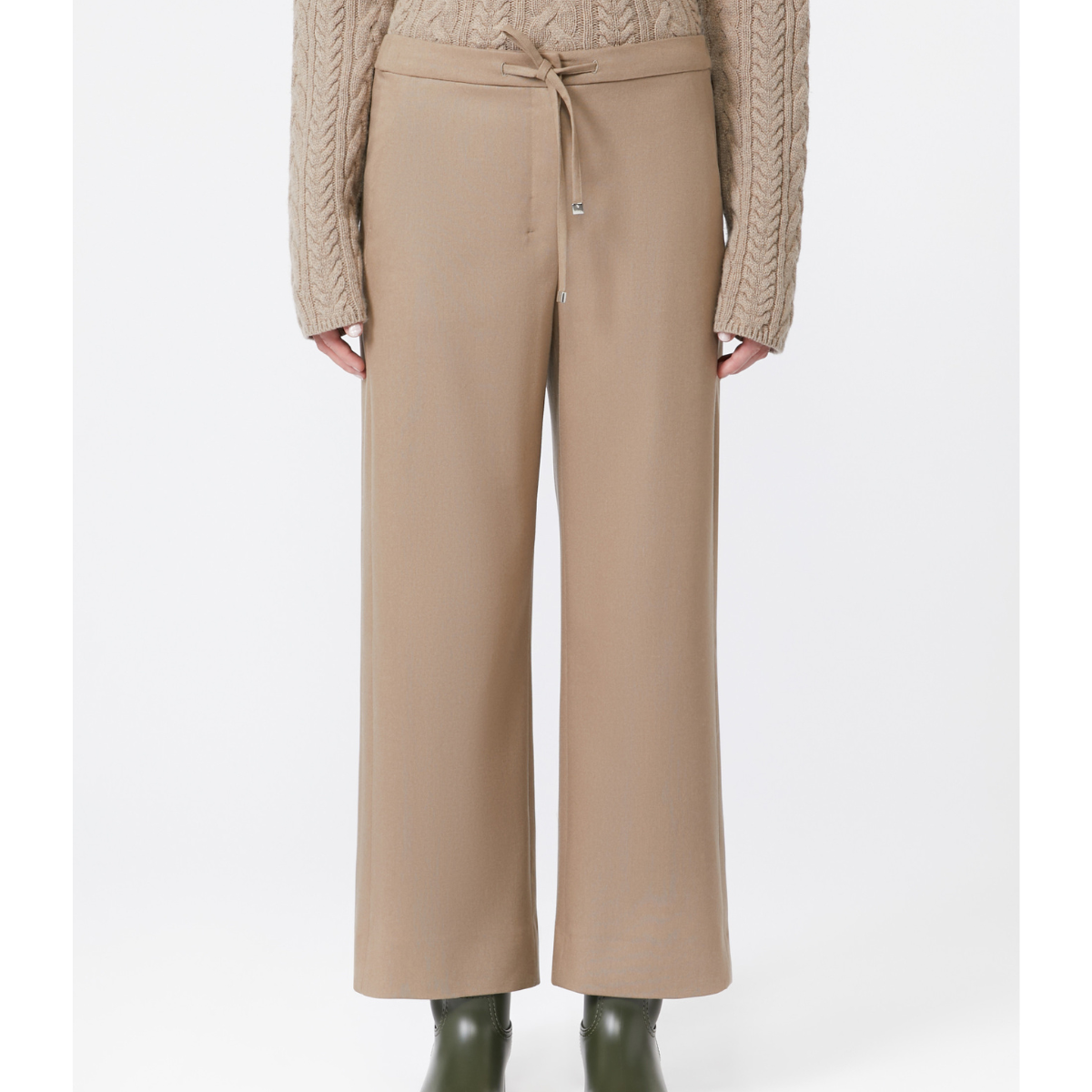 Max Mara Pantalone in Lana Floria Donna Biscotto