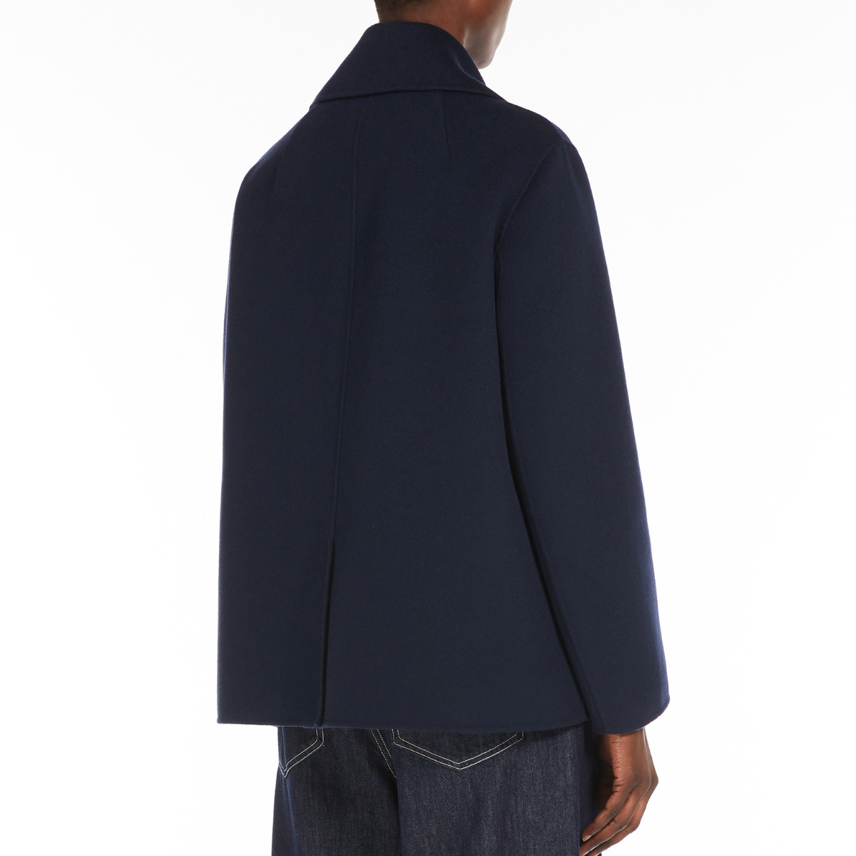 Max Mara Giacca in Lana Doppiopetto Donna Margot Blu