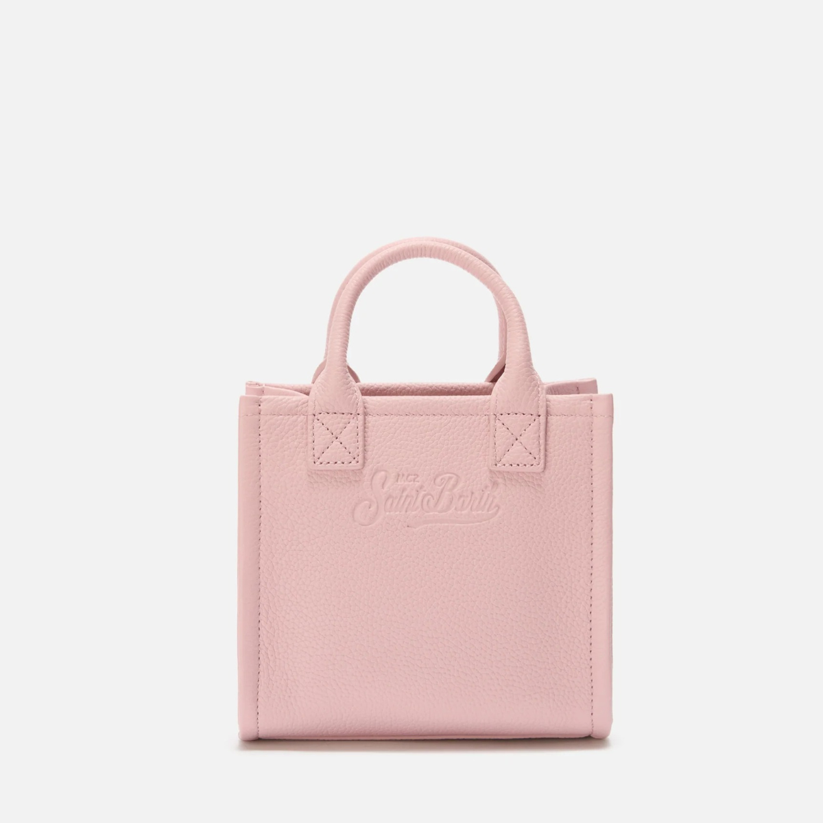 Mc2 Saint Barth Borsa Vanity a Spalla Mini in Pelle Martellata Rosa
