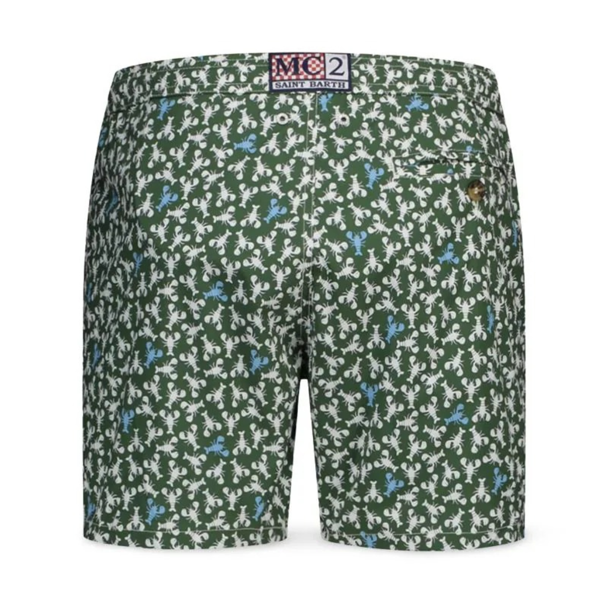 MC2 Saint Barth Costume a Pantaloncino Uomo Comfort con Stampa Lobstery Verde