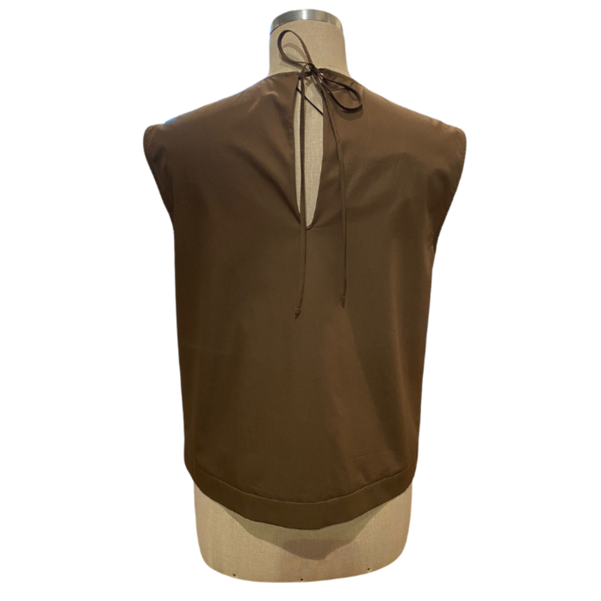 Hache Camicia Smanicata in Misto Cotone Minas Top Donna Marrone