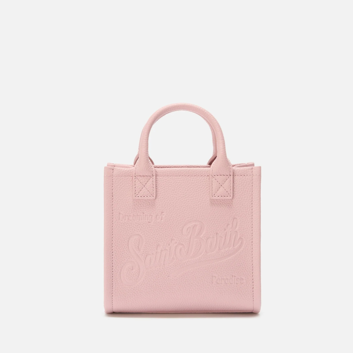 Mc2 Saint Barth Borsa Vanity a Spalla Mini in Pelle Martellata Rosa