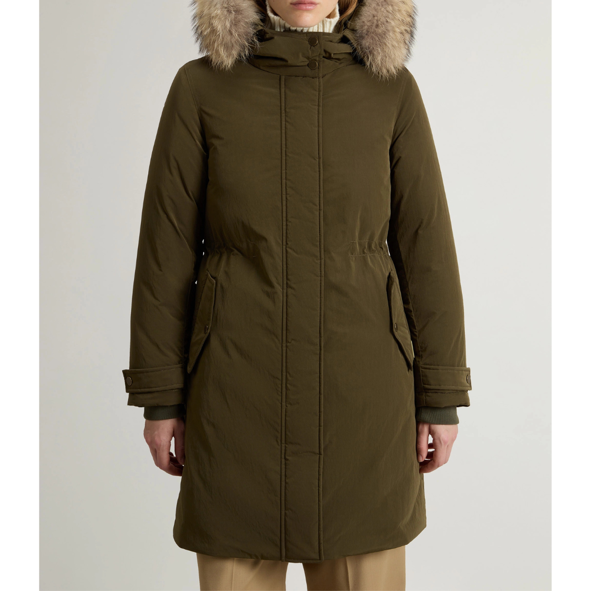 Woolrich Parka Grace Fur Donna Dark Green