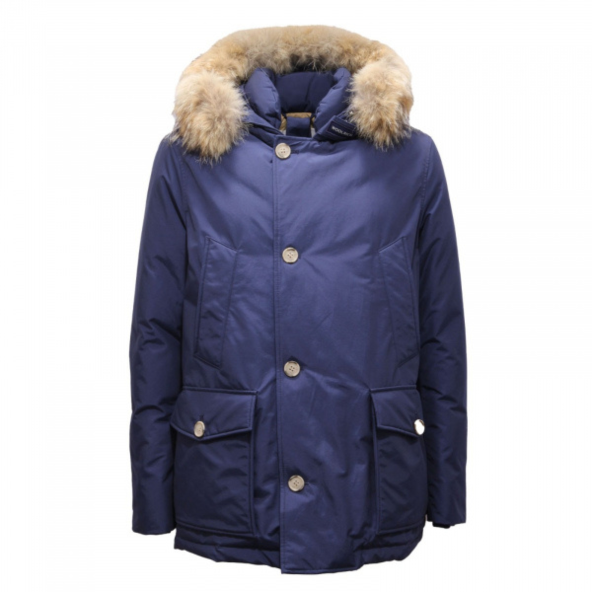 Woolrich Parka Corto Uomo Arctic Detachable Fur Anorak Blu Iris