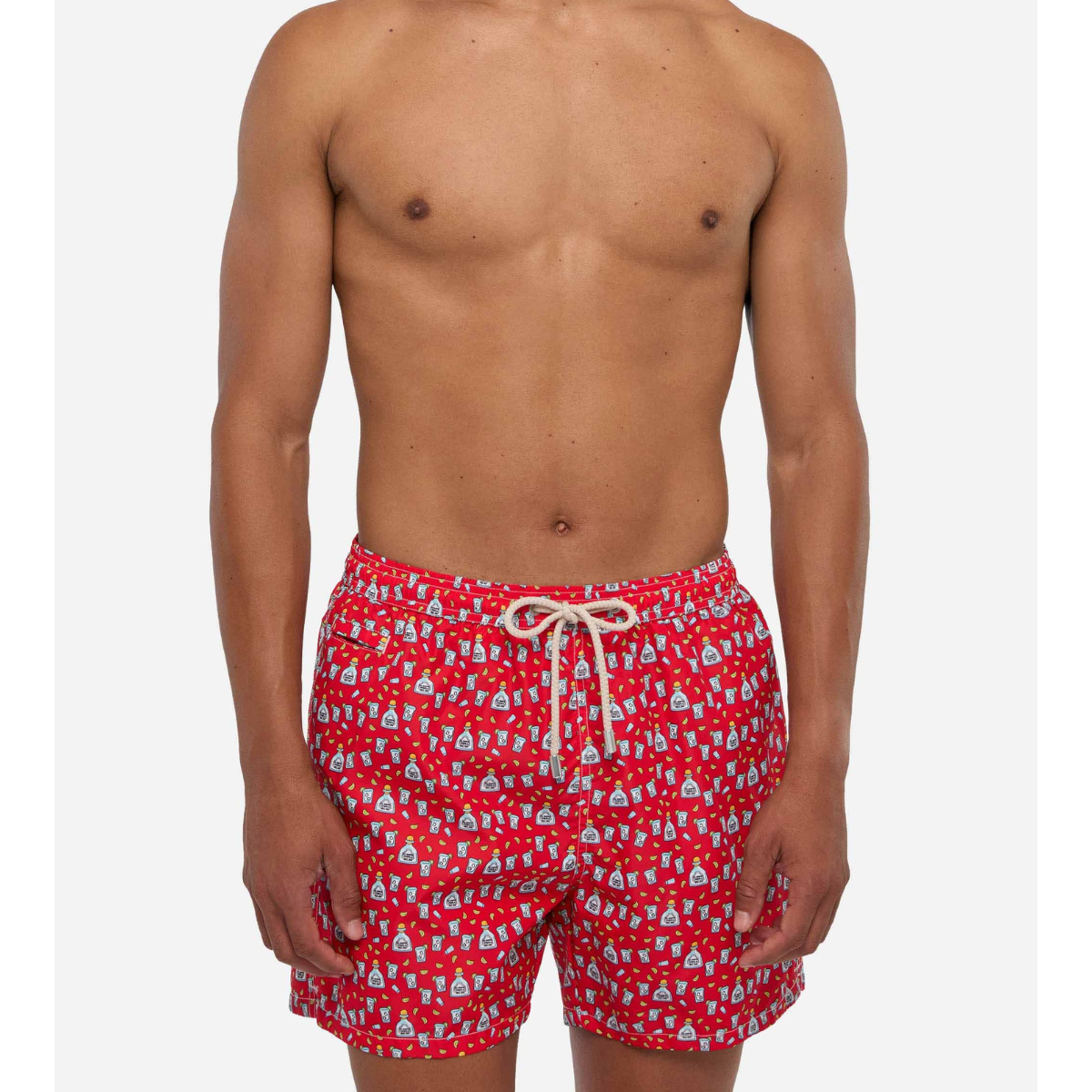 MC2 Saint Barth Costume Mare in Tessuto Leggero con Stampa Tequila Uomo Rosso