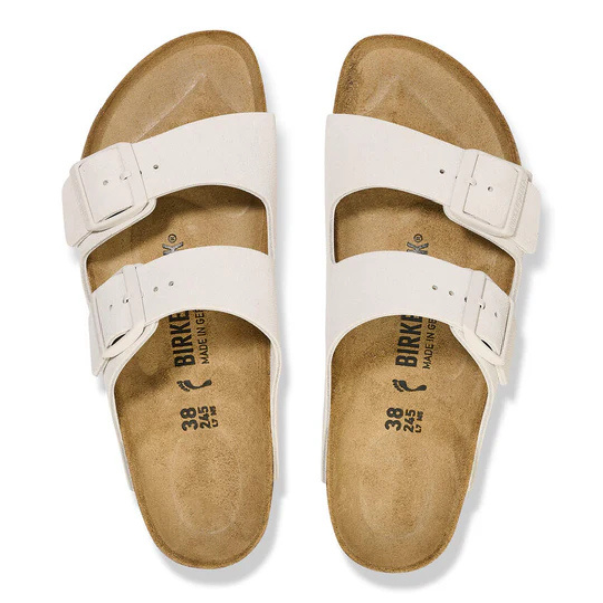 Birkenstock Ciabatta in Pelle Scamosciata Arizona Donna Antique White