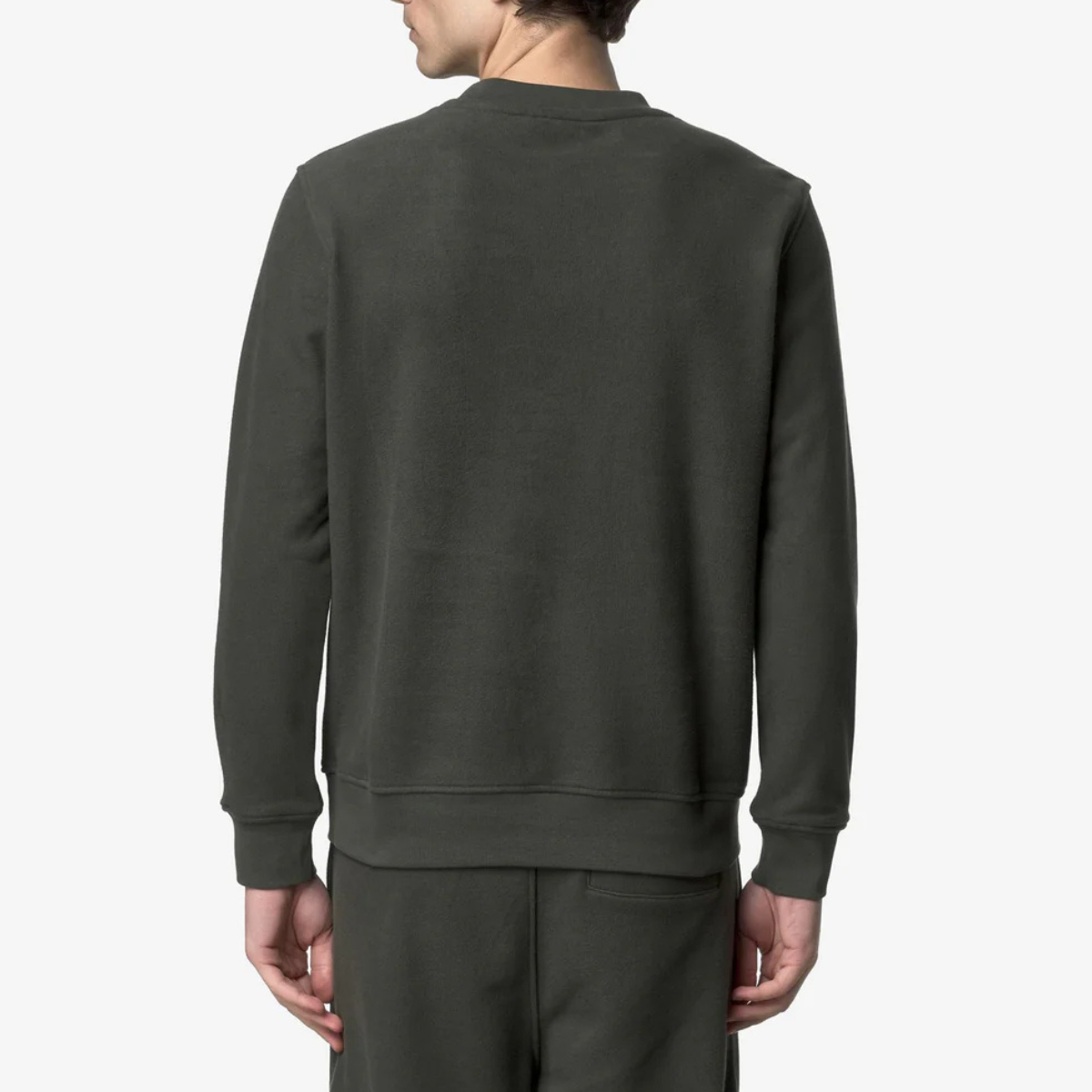 K-Way Felpa in Cotone Baptiste Heavy Fleece Uomo Green Blackish