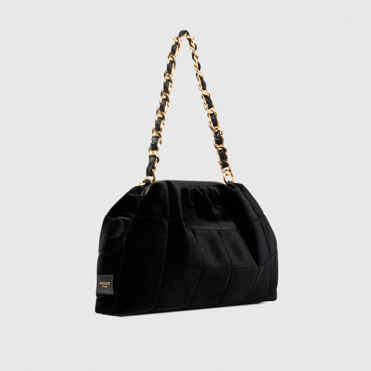 Avenue 67 Borsa Clutch in Velluto Puffy Velvet Donna Nero