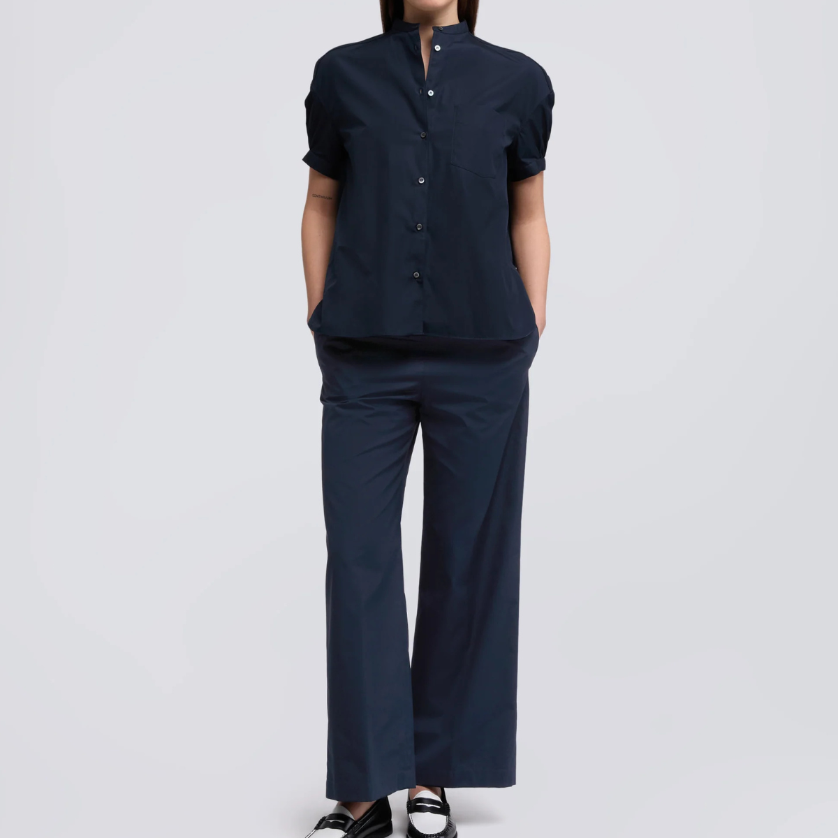 Aspesi Pantalone in Cotone Mod 0128 Donna Blu Navy