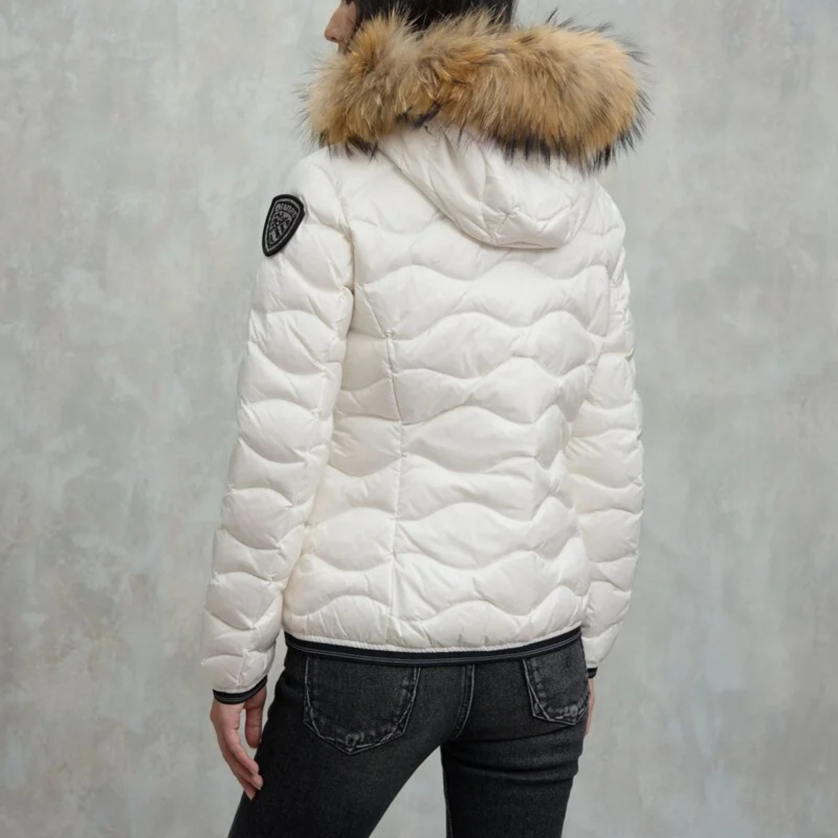 Blauer Piumino con Bordi in Pelliccia Aldie Donna Bianco Ottico