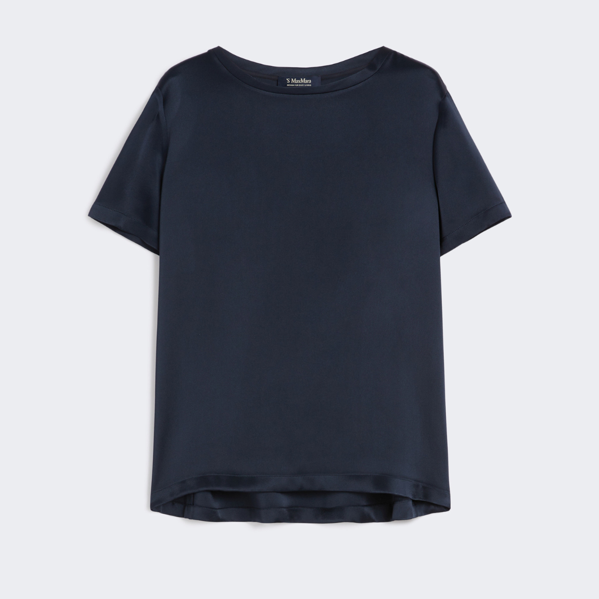Max Mara T-Shirt in Raso di Viscosa Donna Rebecca Blu Notte