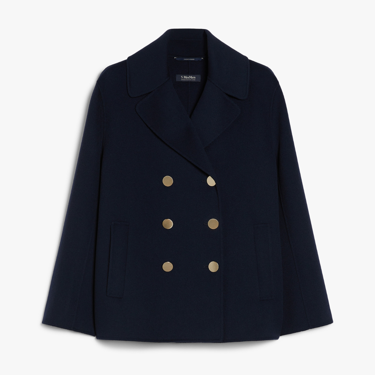 Max Mara Giacca in Lana Doppiopetto Donna Margot Blu