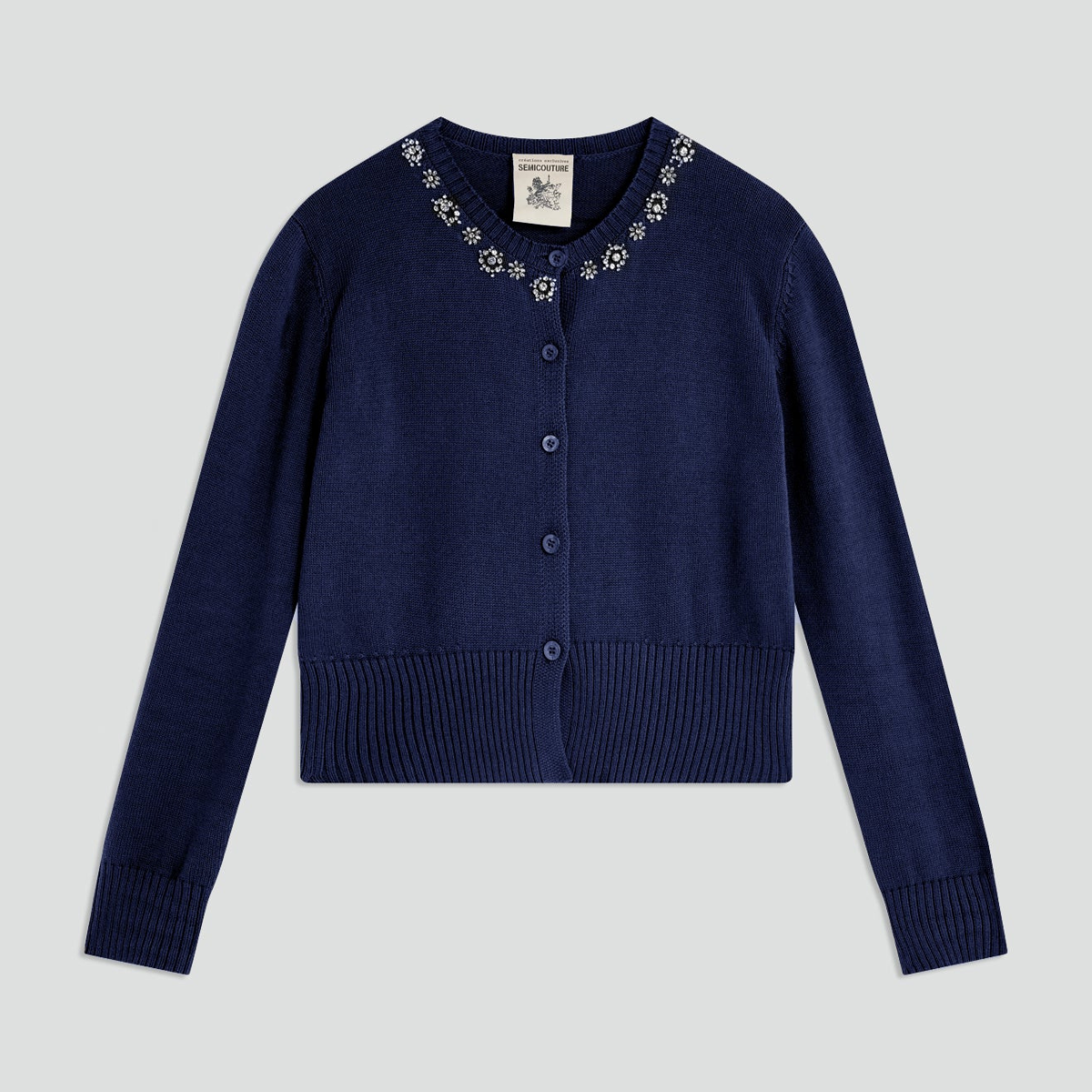 Semicouture Cardigan in Cotone Donna Petra Midnight