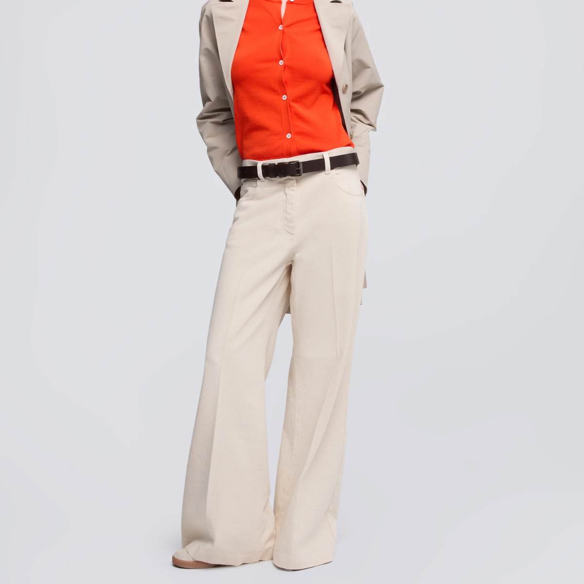 Aspesi Pantalone in Denim Wide Leg Mod. 0160 Donna Burro