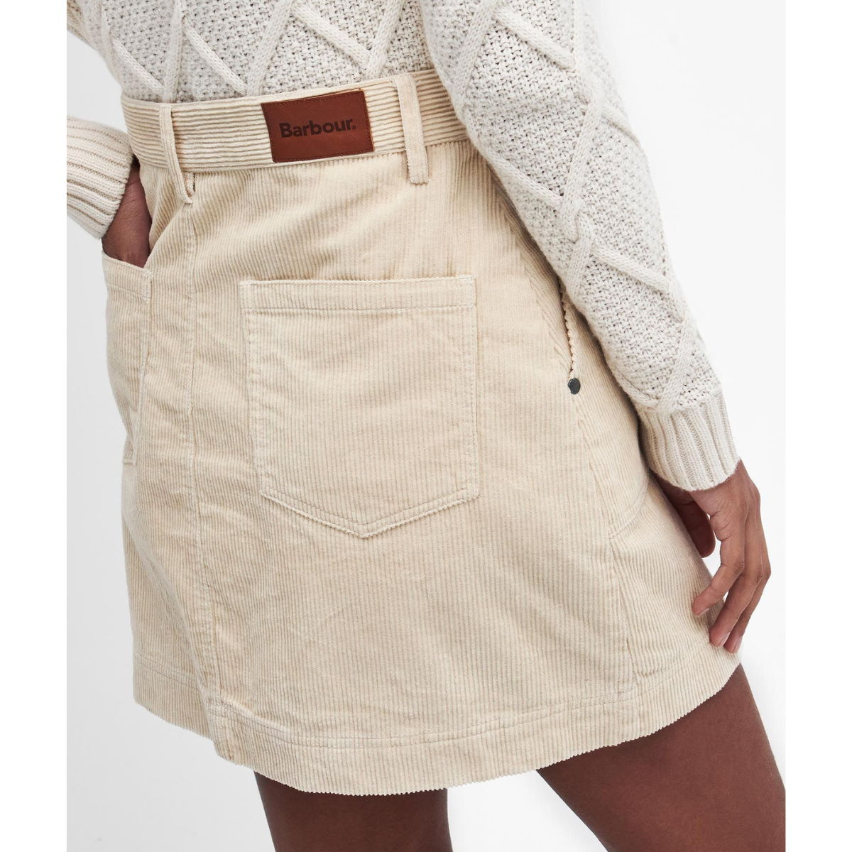 Barbour Minigonna in Velluto a Coste Donna Anya Pepe Bianco