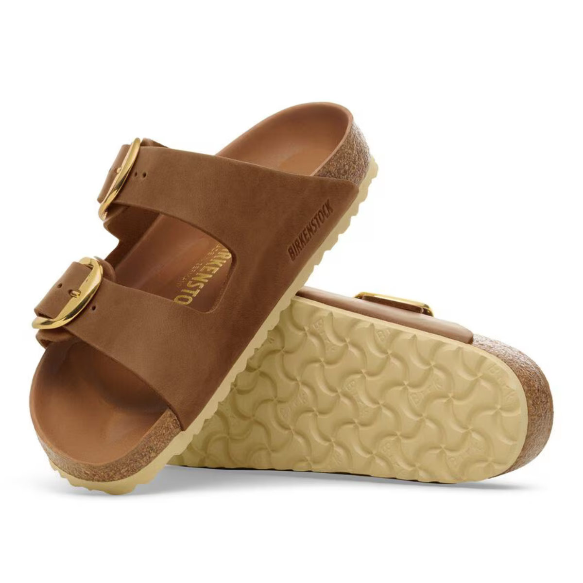 Birkenstock Sandalo in Pelle Oleata Arizona Big Buckle Donna Cognac