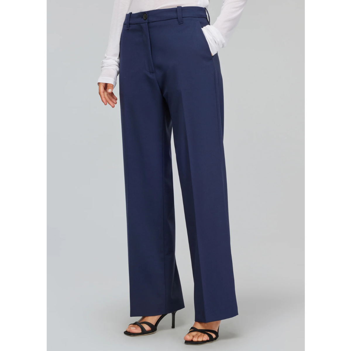 Semicouture Pantalone in Fresco Lana Donna Damienne Midnight