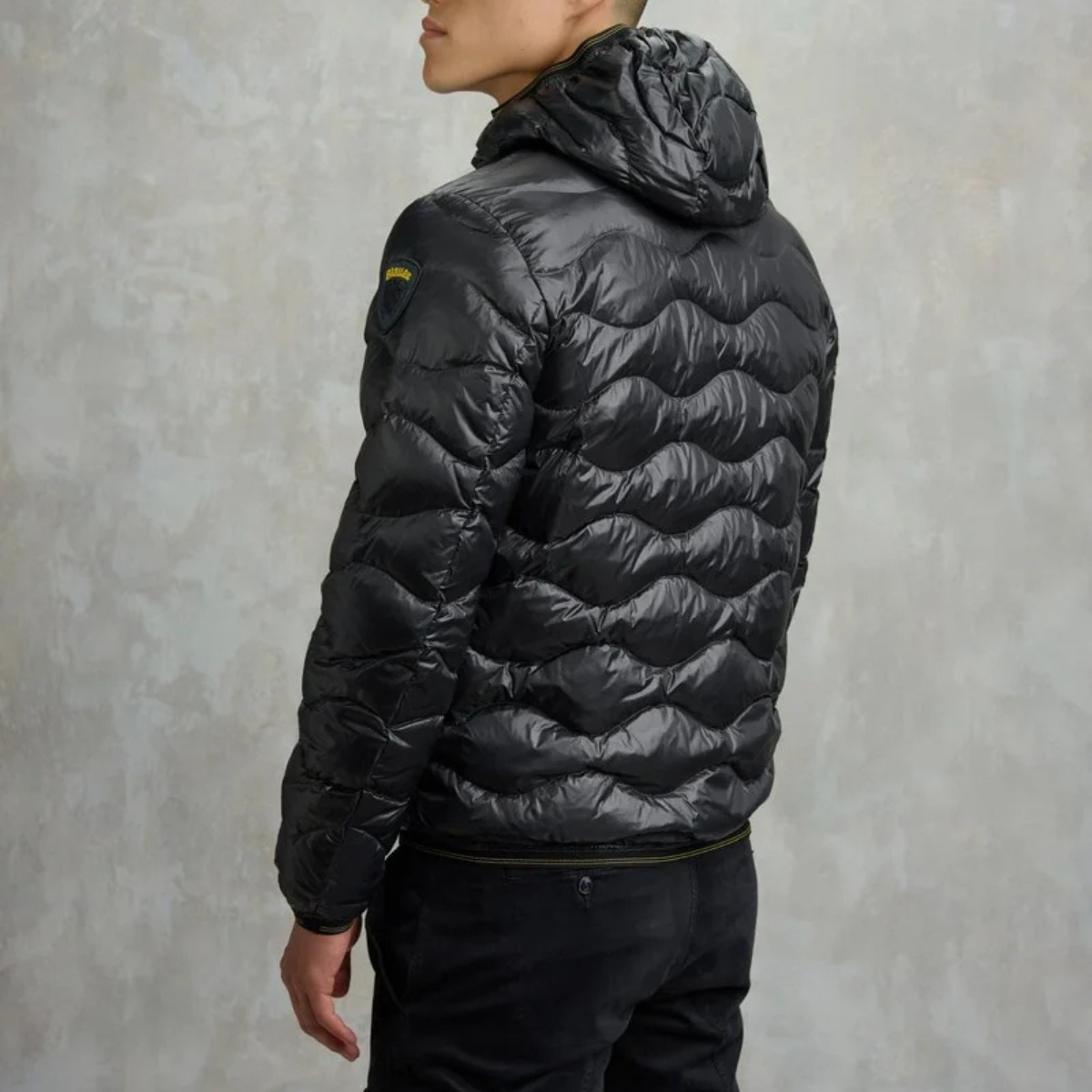 Blauer Piumino in Nylon ad Onde Wave Uomo Nero