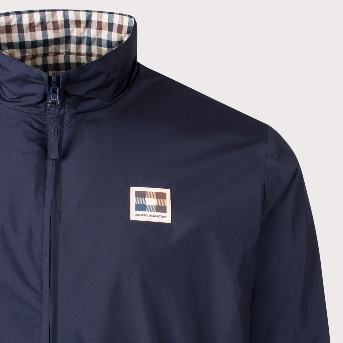 Aquascutum Giacca Reversibile a Collo Alto Uomo Mock Neck Sailor Blu Navy