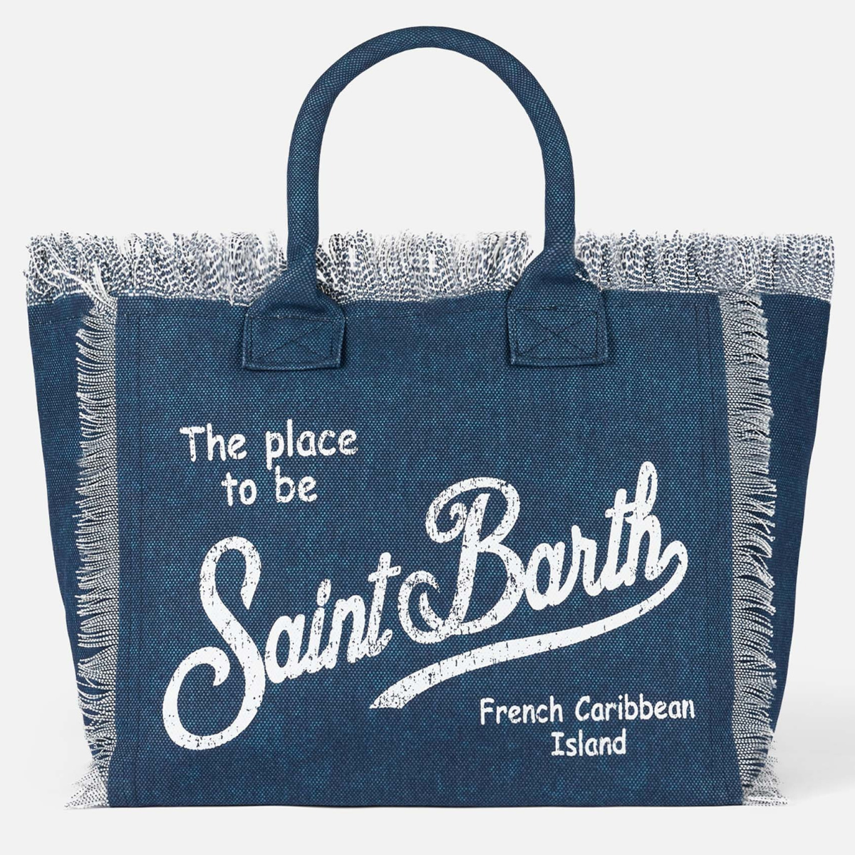Mc2 Saint Barth Borsa a Spalla in Canvas di Cotone Vanity Donna Indigo