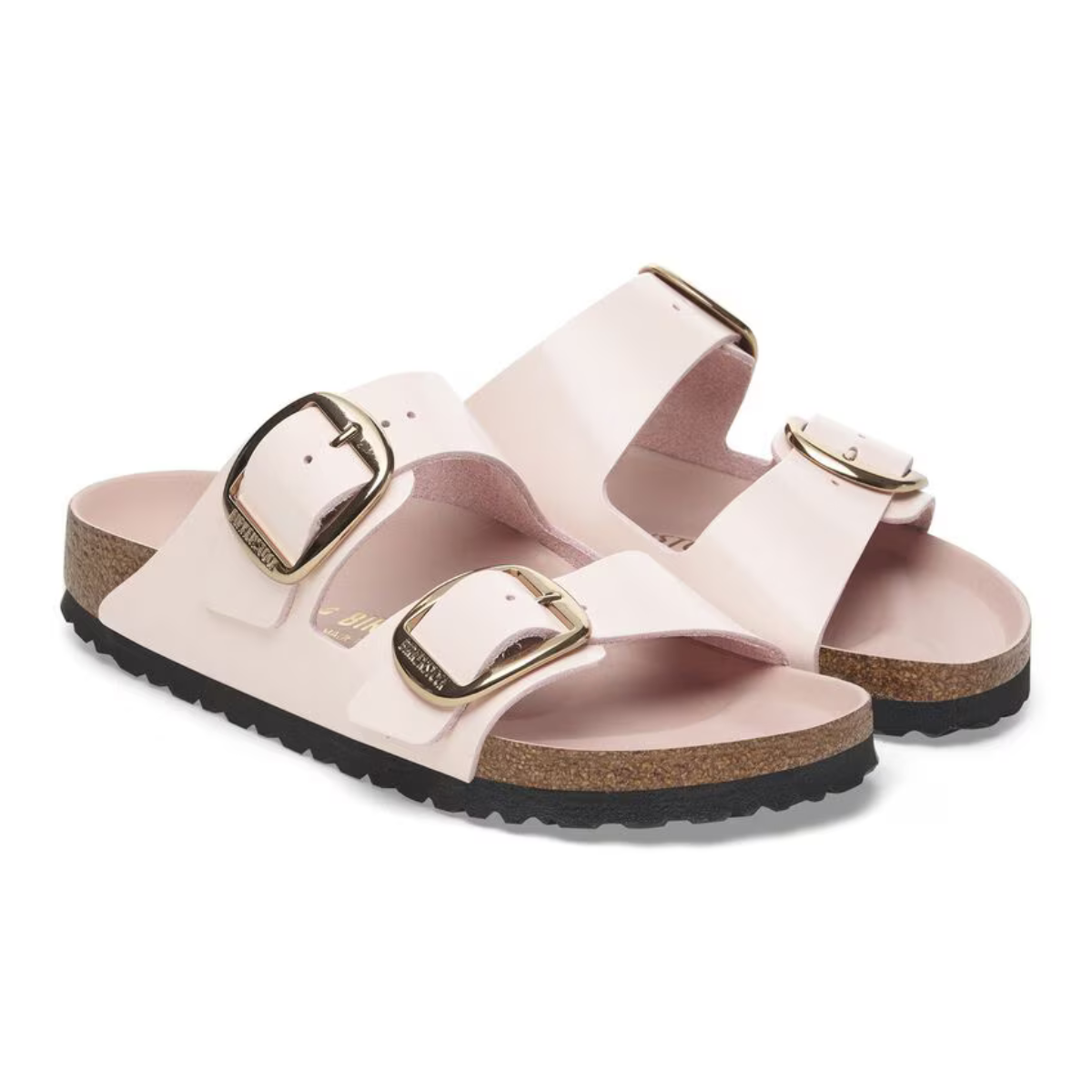 Birkenstock Sandalo in Pelle Naturale Vernice Arizona Big Buckle Donna Light Rose