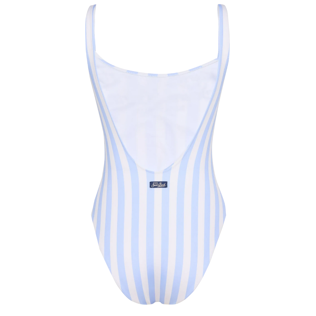 Mc2 Costume Intero con Stampa a Righe Lora Donna SB Beach Stripes Azzurro