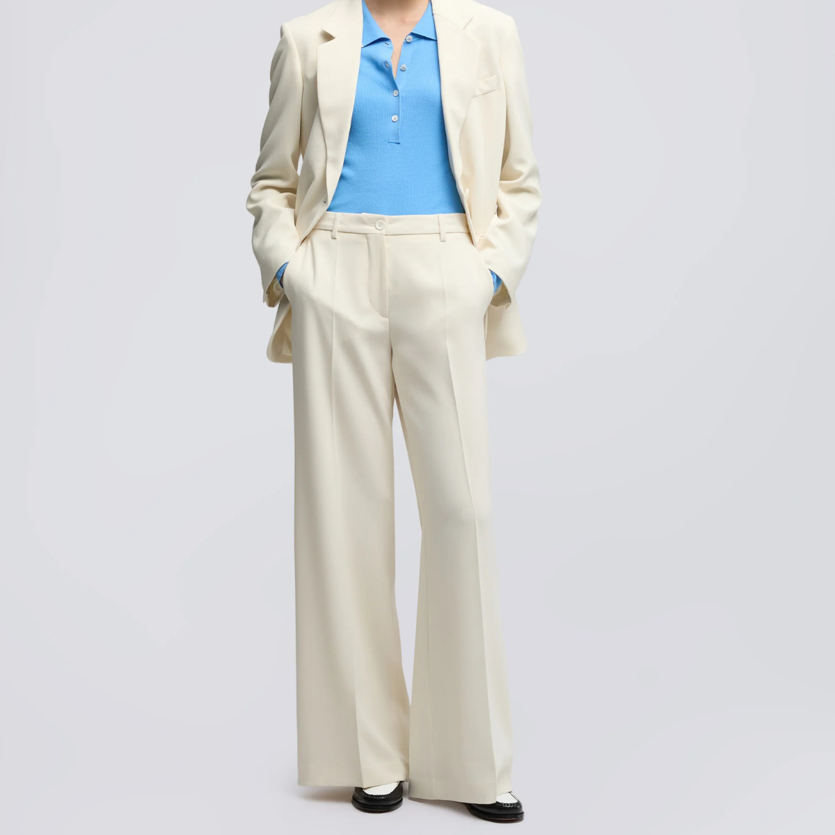Aspesi Pantalone in Cady Crepe in Triacetato Poliestere Mod. 0190 Donna Bianco