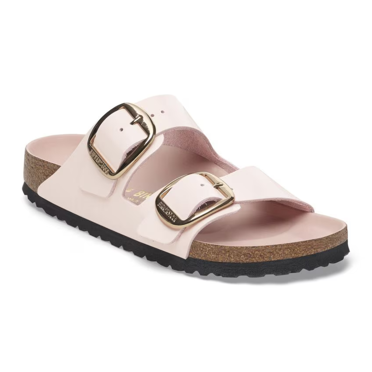 Birkenstock Sandalo in Pelle Naturale Vernice Arizona Big Buckle Donna Light Rose