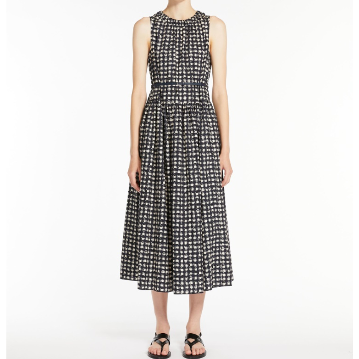 'S Max Mara Abito in Cotone Stampato Gina Donna