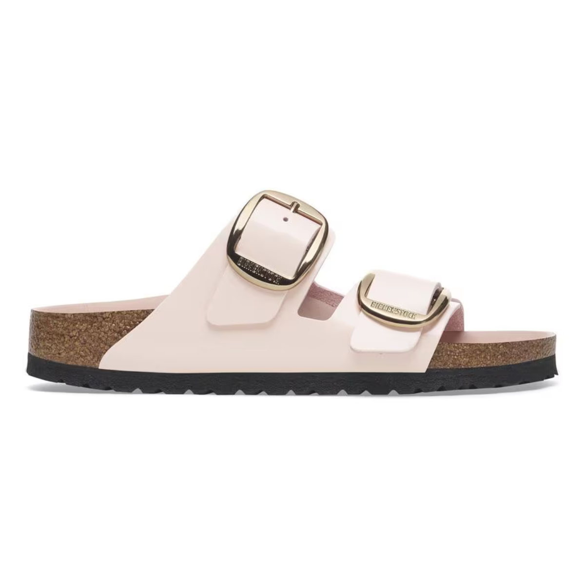 Birkenstock Sandalo in Pelle Naturale Vernice Arizona Big Buckle Donna Light Rose