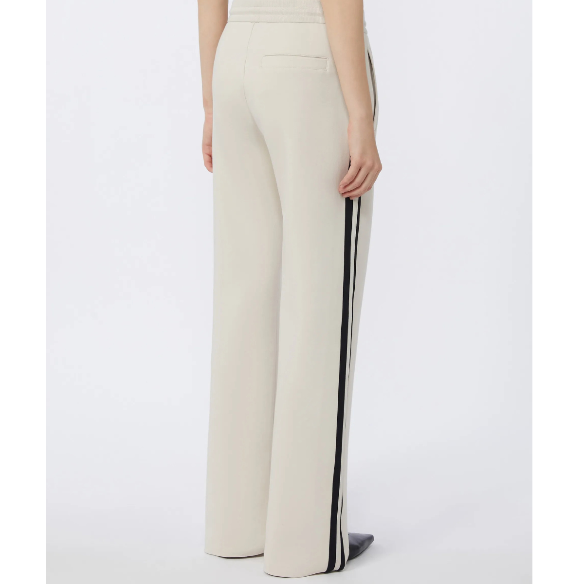 Max Mara Pantalone in Jersey di Cotone SMMVento Donna Ecru