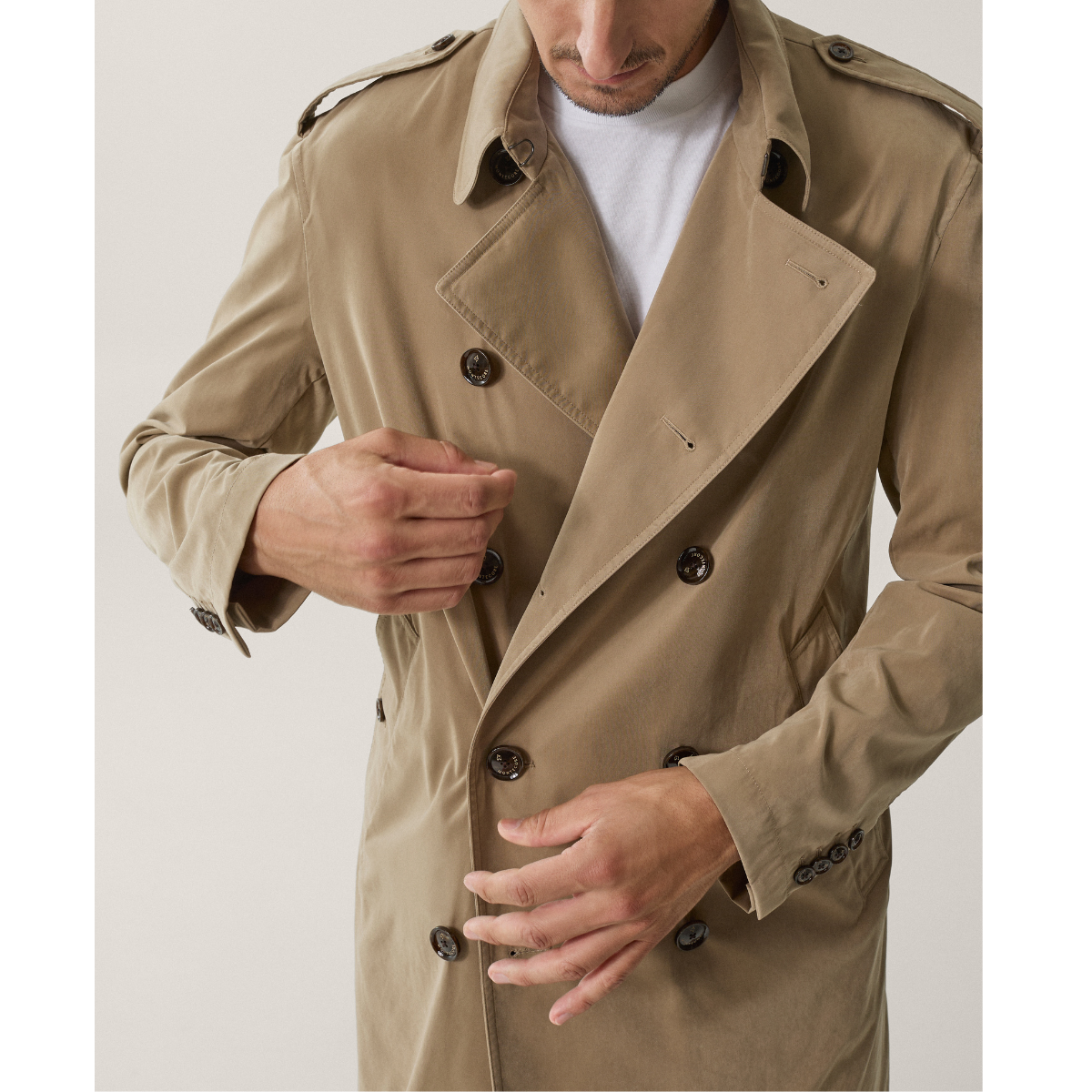 Montecore Trench in Nylon Opaco Uomo Taupe